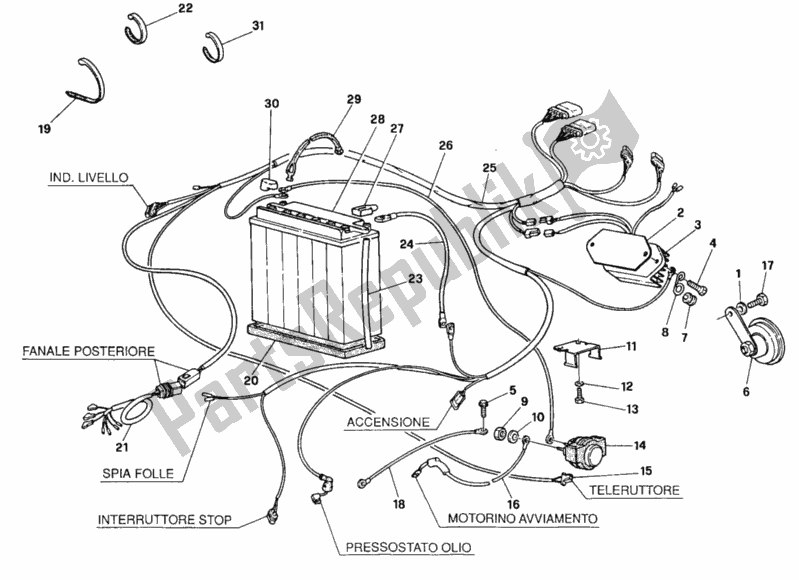 Tutte le parti per il Batteria Fm <016055 del Ducati Supersport 900 SS 1996